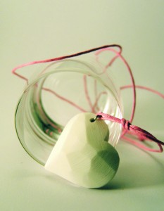 N14 PENDANT Plastic - Heart XL WHITE